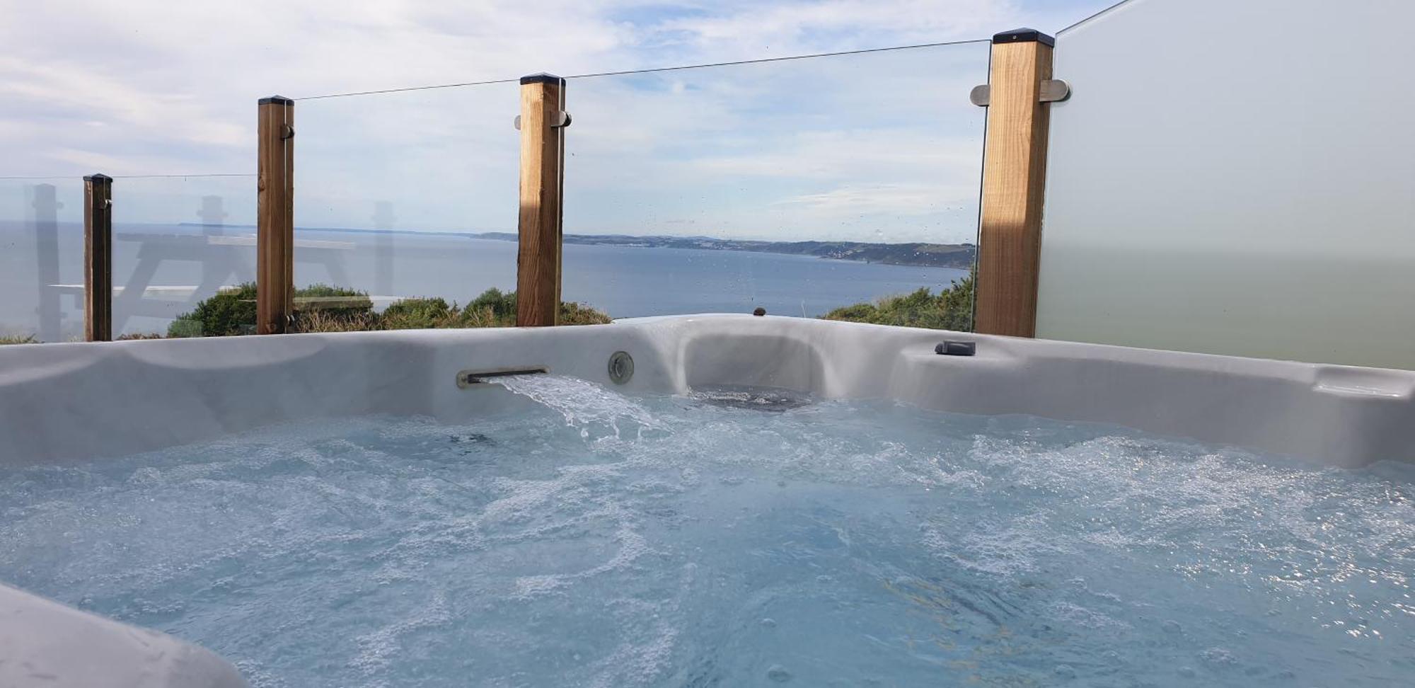 Sunset Sea View Chalet With Hot Tub توربوينت المظهر الخارجي الصورة